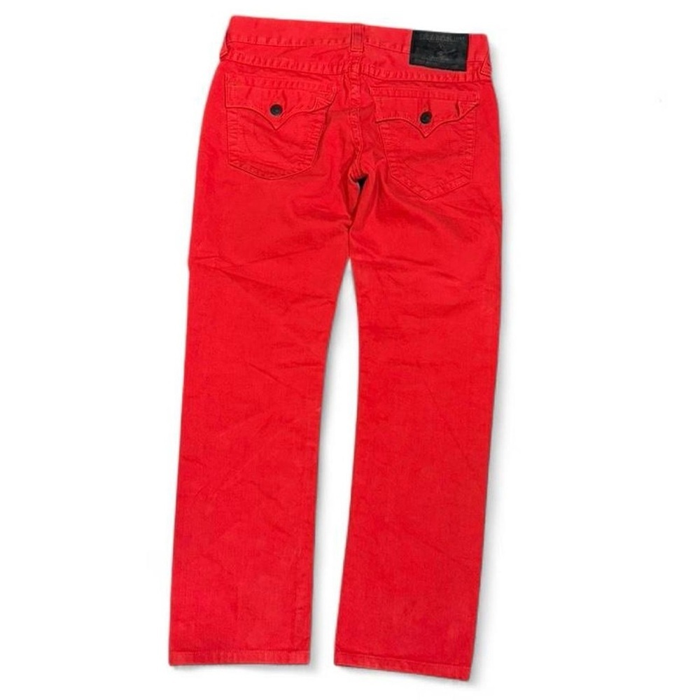 Y2K Rare True Religion Flap Red Slim Straight Jeans